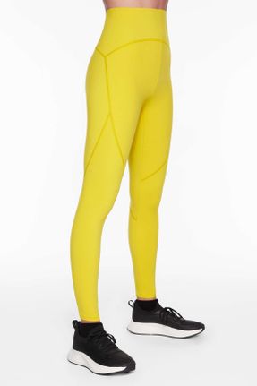 ساق شلواری زرد زنانه بافتنی پلی آمید فاق بلند کد 827042560