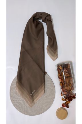 روسری قهوه ای پلی استر 90 x 90 کد 827342607