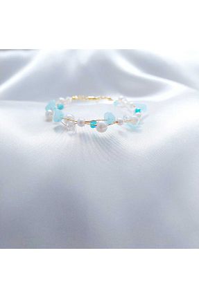 دستبند جواهر آبی زنانه سنگ طبیعی REN AKSESUAR - کد 827319338