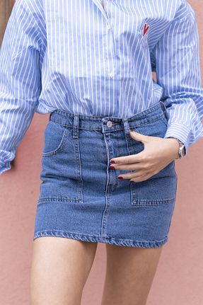 دامن آبی زنانه جین VerdeBlanco - کد 827339761