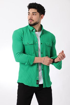 پیراهن سبز مردانه اسلیم فیت Stilkombin - کد 827405530