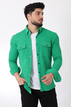 پیراهن سبز مردانه اسلیم فیت Stilkombin - کد 827405530