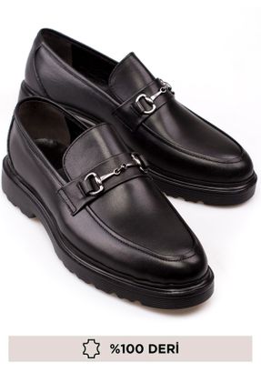 کفش کلاسیک مشکی مردانه چرم طبیعی پاشنه کوتاه ( 4 - 1 cm ) کد 827553783