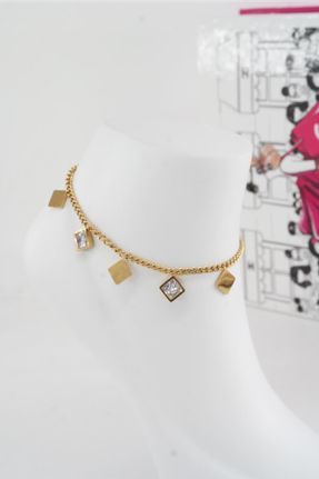 خلخال جواهری طلائی زنانه فولاد ( استیل ) کد 827495815
