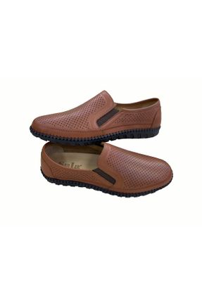 کفش کژوال قهوه ای مردانه چرم طبیعی پاشنه کوتاه ( 4 - 1 cm ) پاشنه ساده کد 827633127