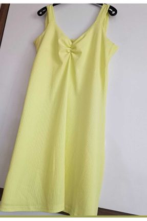لباس زرد زنانه کرپ سایز بزرگ کد 827570989