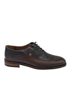 کفش کلاسیک قهوه ای مردانه چرم طبیعی پاشنه کوتاه ( 4 - 1 cm ) کد 827563017