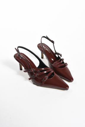 کفش پاشنه بلند کلاسیک زرشکی زنانه پاشنه نازک پاشنه متوسط ( 5 - 9 cm ) کد 827791907