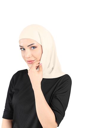 روسری بژ شیفون Ecardin - کد 827840229