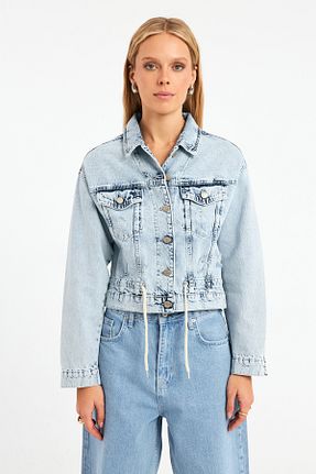 کاپشن آبی زنانه رگولار CRC JEANS - کد 827944769