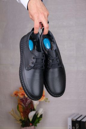 کفش کژوال مشکی مردانه چرم طبیعی پاشنه کوتاه ( 4 - 1 cm ) پاشنه ساده کد 827626642