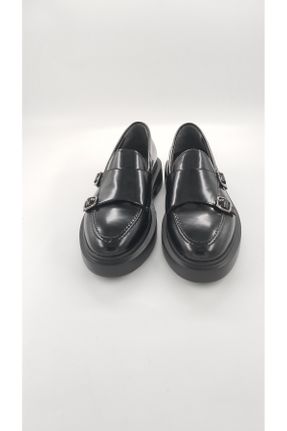 کفش لوفر مشکی مردانه چرم طبیعی پاشنه کوتاه ( 4 - 1 cm ) کد 827737612