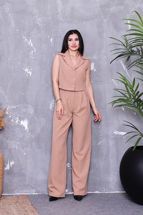 ست بالاتنه و پائین تنه قهوه ای زنانه بافت ZEYWEAR - کد 827690814