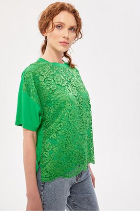 سوئیشرت سبز زنانه ساده Berr-ın - کد 827679783