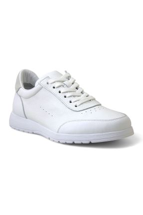 کفش کژوال سفید مردانه چرم طبیعی پاشنه کوتاه ( 4 - 1 cm ) پاشنه ساده کد 827936013