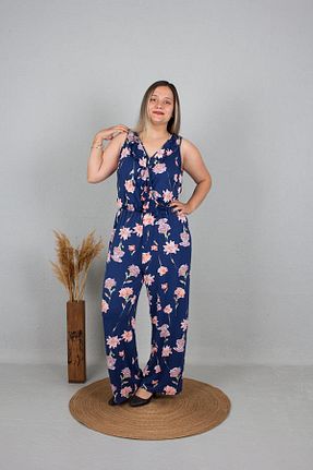 سرهمی سایز بزرگ سرمه ای زنانه سایز بزرگ Truva XXL - کد 827942274