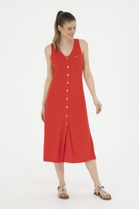 لباس قرمز زنانه بافتنی فرم فیت کد 828036595