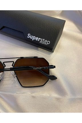 عینک آفتابی قهوه ای مردانه UV400 SuperStep - کد 827604042
