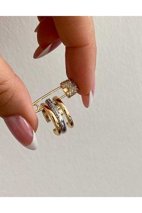 گوشواره جواهر طلائی حلقه Bubbleatelier - کد 827564800