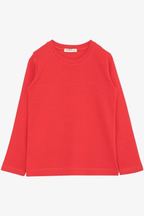 تی شرت قرمز بچه گانه رگولار یقه گرد کد 827676191