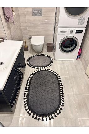 پادری حمام طوسی پلی استر Bordo Halı - کد 827678989