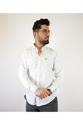 پیراهن سفید مردانه اسلیم فیت Terziligiyin - کد 827692722