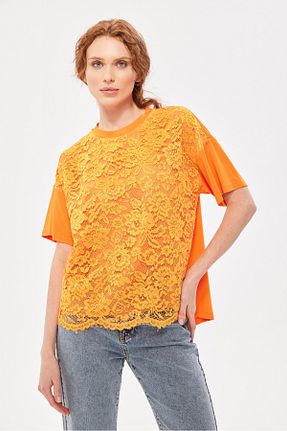 سوئیشرت نارنجی زنانه ساده Berr-ın - کد 827694352