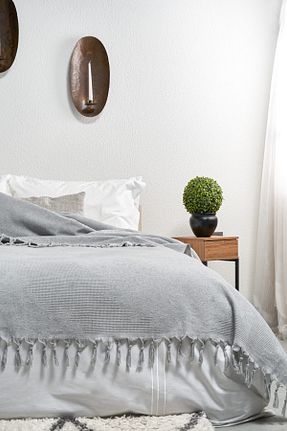 پیکه و ست پیکه دونفره طوسی پنبه ای HERAKLEIA HOME - کد 827762825