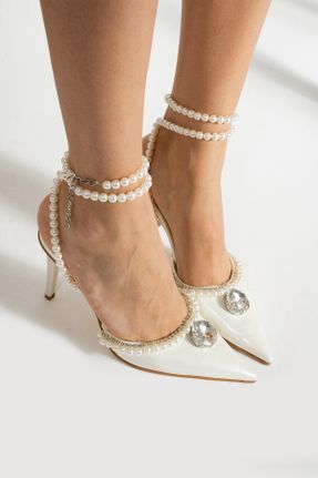 کفش پاشنه بلند کلاسیک سفید زنانه پاشنه نازک پاشنه متوسط ( 5 - 9 cm ) کد 827807902