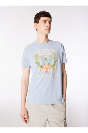 تیشرت آبی مردانه رگولار Guess - کد 827820515