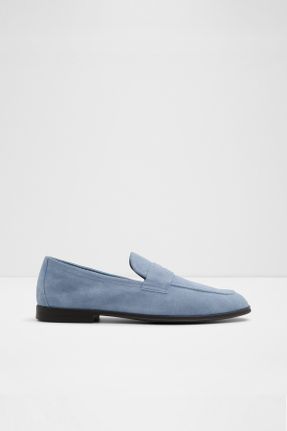 کفش لوفر آبی مردانه چرم طبیعی پاشنه کوتاه ( 4 - 1 cm ) کد 827844046