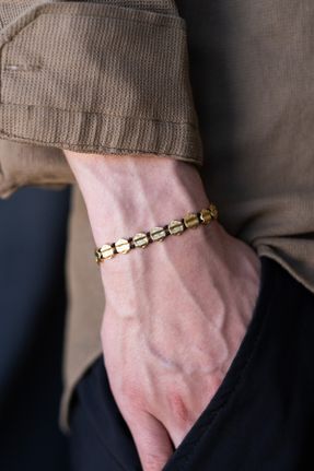 دستبند جواهر طلائی زنانه روکش طلا کد 827924898
