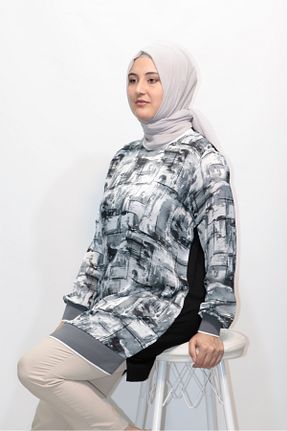 تونیک حجاب طوسی زنانه ویسکون Zey&Ka Butik - کد 828051586