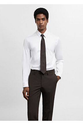 پیراهن سفید مردانه اسلیم MANGO Man - کد 826203559