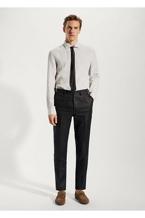 شلوار مشکی مردانه کتان MANGO Man - کد 826203490