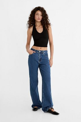 بلوز مشکی زنانه ساده Stradivarius - کد 828098804