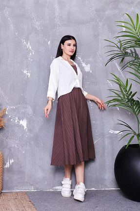 لباس قهوه ای زنانه بافتنی ZEYWEAR - کد 828120221