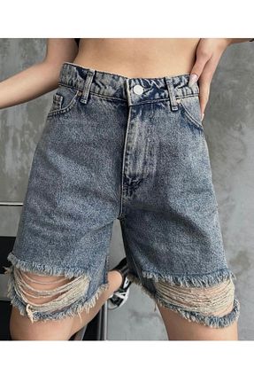 شلوارک و برمودا سبز زنانه فاق بلند ayday butik - کد 828264607