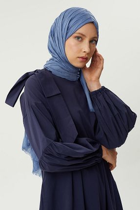 شال آبی زنانه پنبه (نخی) کد 828274422