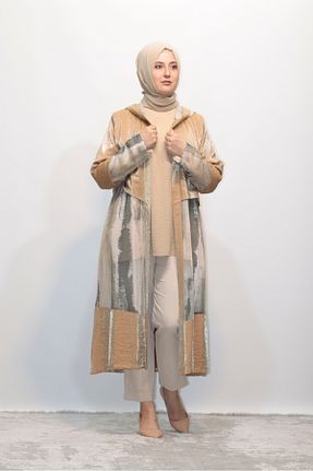 کلاه و ابایا قهوه ای زنانه ویسکون Zey&Ka Butik - کد 828059782