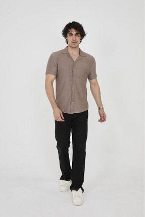 پیراهن قهوه ای مردانه رگولار glendi - کد 828088523
