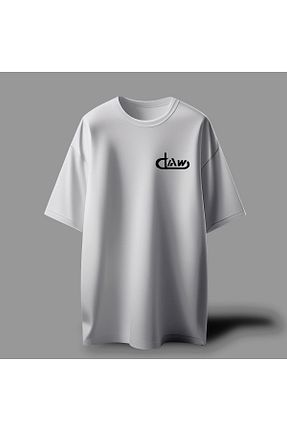 تیشرت سفید زنانه اورسایز CLAW DAW - کد 828198786