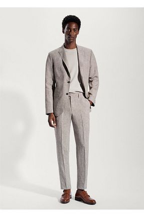 شلوار بژ مردانه بافتنی MANGO Man - کد 826264594