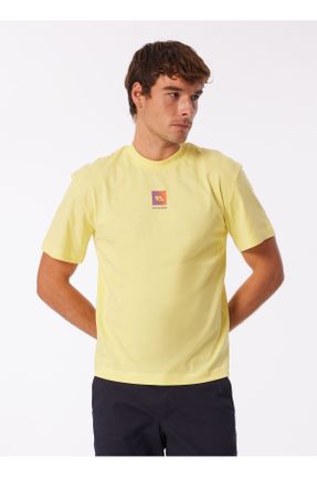 تی شرت زرد مردانه رگولار تکی کد 828100220