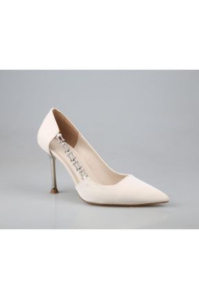 کفش پاشنه بلند کلاسیک بژ زنانه پاشنه نازک پاشنه متوسط ( 5 - 9 cm ) کد 828091354