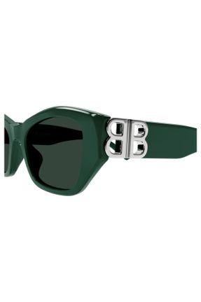 عینک آفتابی سبز زنانه 53 UV400 آستات آینه ای گربه ای کد 828340858