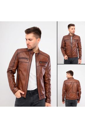 کاپشن قهوه ای مردانه اسلیم فیت MALVİNEYU - کد 827961348