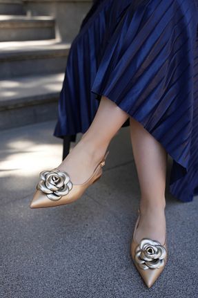 بابت طلائی زنانه چرم مصنوعی LAMİNTA - کد 828359998