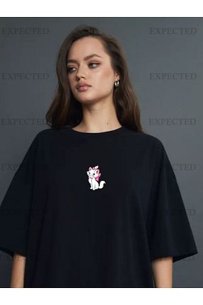 تیشرت مشکی زنانه اورسایز EXPECTED - کد 828379905