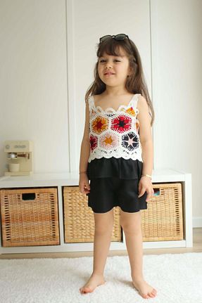 ست بالاتنه و پائین تنه مشکی بچه گانه بافتنی MİNİKO KİDS - کد 828621759